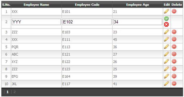 Update and Delete in GridView